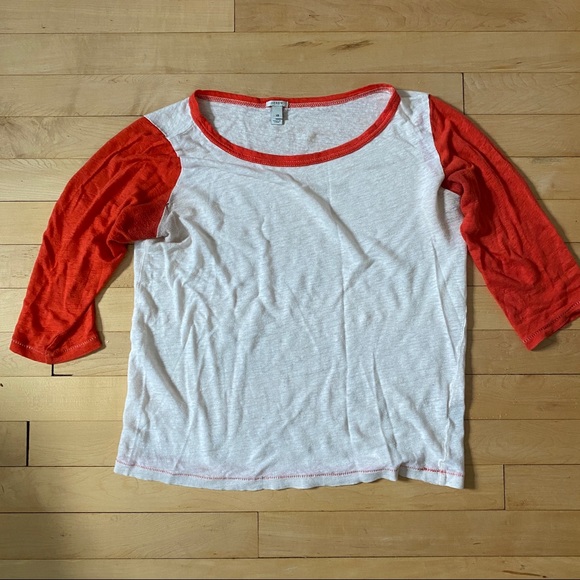 Factory Colorblock Linen Baseball 3/4 Length Tee - Picture 2 of 3